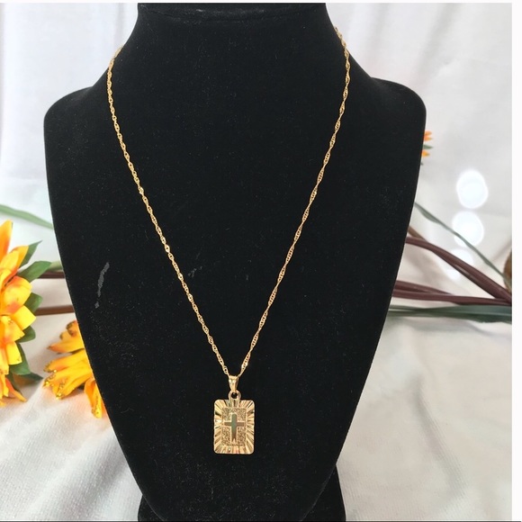 18k Yellow Gold Plated Cross Necklaces - Picture 4 of 6